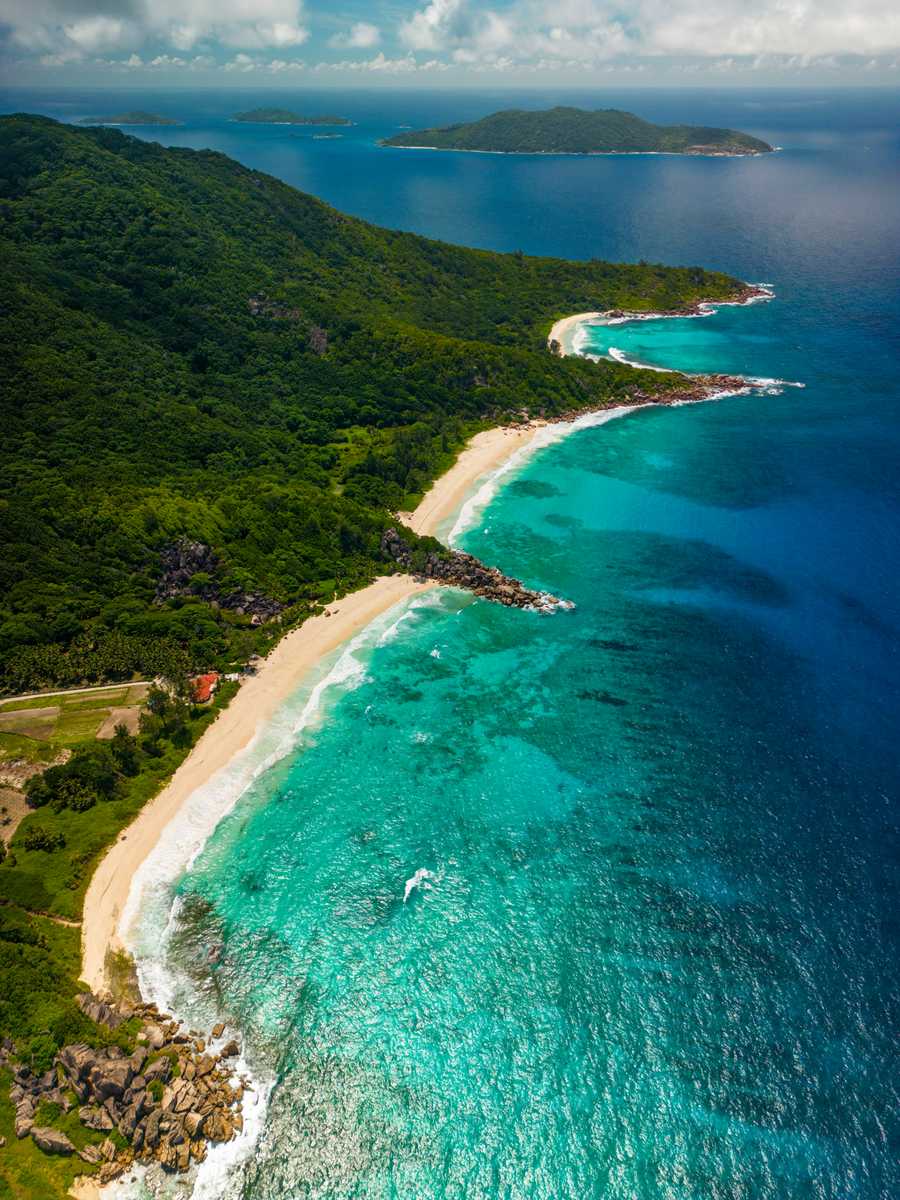 Three beaches from above
