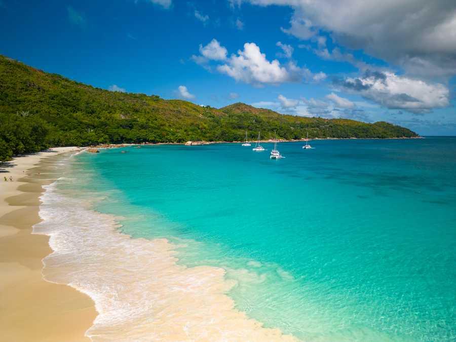 Anse Lazio from above looking towards left