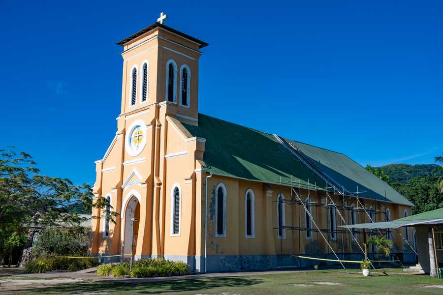 A church on La Digue